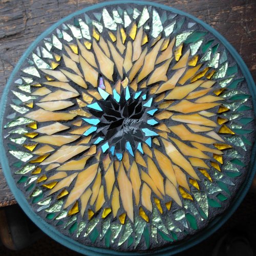 Glass and gold smalti on wood, 8". ©Margaret Almon