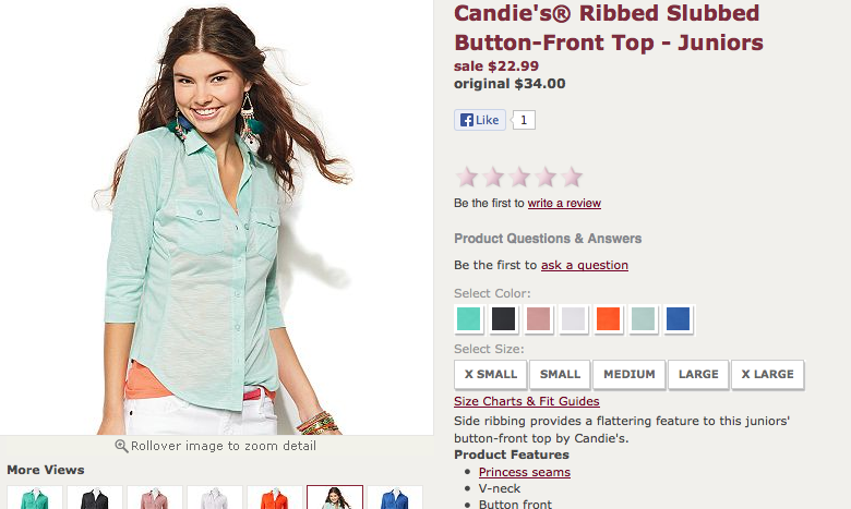 Candie's button front top