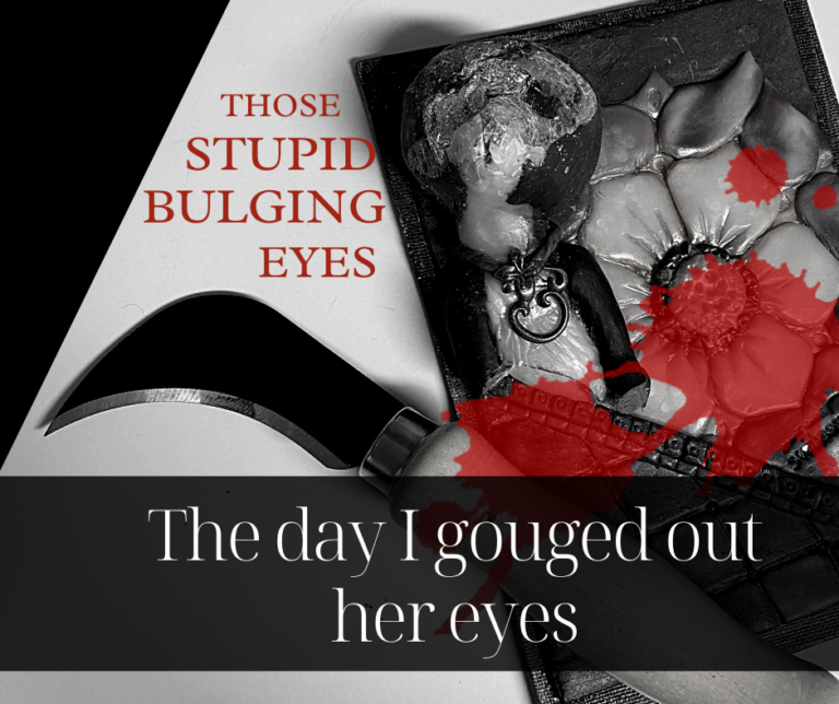 Black and white image of a destroyed cat sculpture