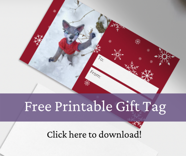 Free Printable Wolf Cub Holiday Gift Tag