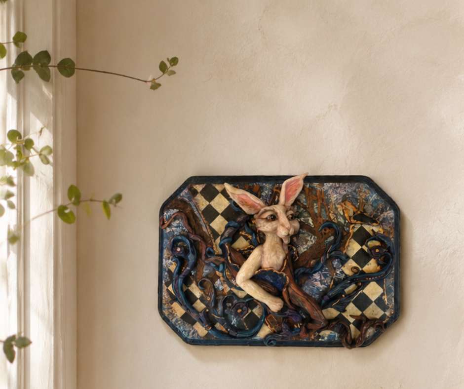 White Rabbit Wall Art by Marie Young