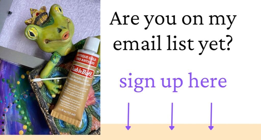 email sign up promo with frog in progress